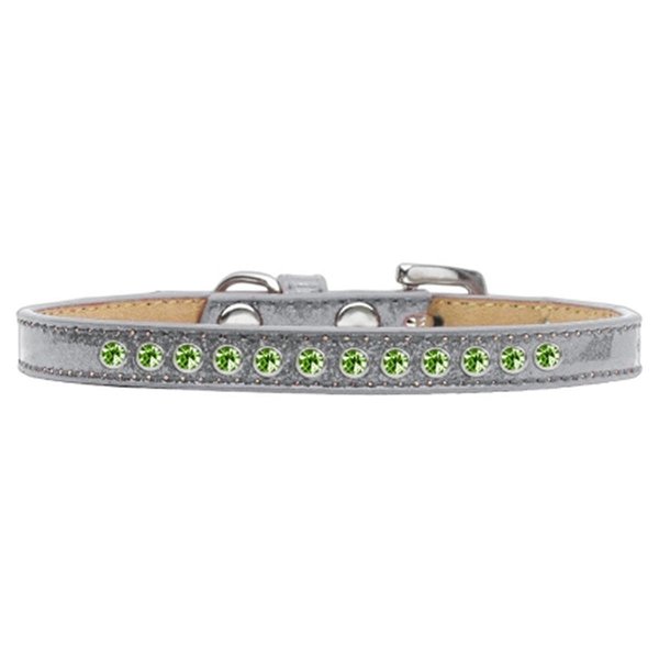 Mirage Pet Products Lime Green Crystal Puppy Ice Cream CollarSilver Size 8 612-08 SV-8